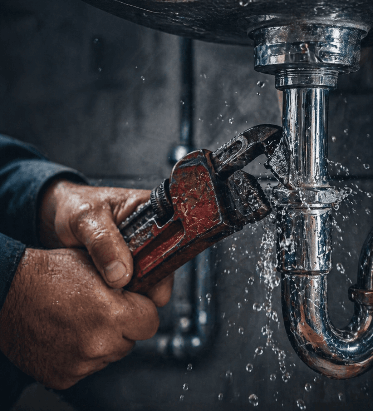 Professional Plumber at Work